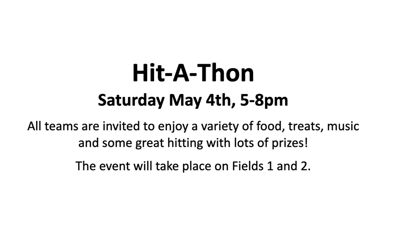 Hit-a-thon schedule available