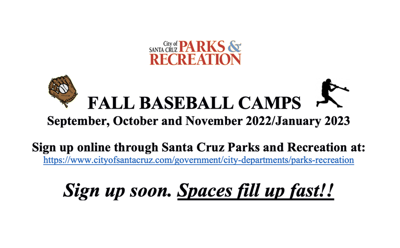 Fall Baseball Camps - SC Parks & Rec