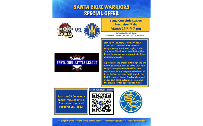 SC Warriors Game Fundraiser March 29th, 7PM